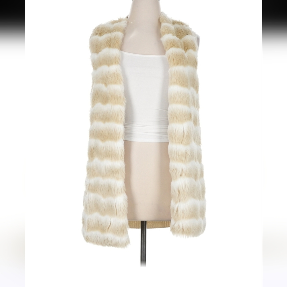 Chic Cream Striped Teddy Jacket